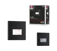 Paulmann 93094 Luminaria empotrable LED, empotr.en la pared Edge Quadro set 80x5mm 50lm 230V cuadrada incl. 1x1,2 W, ext., negro mate, plástico 2700 K
