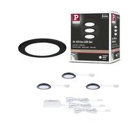 Paulmann 93122 - Kit de 3 65 mm, 3 x 2,5 W, 3 x 180 lm, 230/12 V, 4000 K, color negro mate