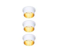 Paulmann 93381 Foco empotrable LED Gil 3-Step-Dim redondo incl. 3x6 Watt regulable Blanco mate, dorado Foco empotrable Aluminio spot 2700 K Coin