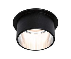 Paulmann 93382 Luminaria empotrable LED Gil 3-Step-Dim redonda incl. 1x6 W regulable negro mate, acero mate, foco empotr. aluminio foco 2700 K Coin