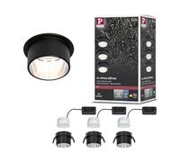 Paulmann 93383 Foco empotrable LED Gil 3-Step-Dim redondo incl. 3x6 vatios regulable negro mate, hierro cepillado Foco empotrable aluminio spot 2700 K Coin