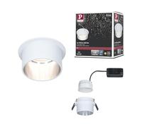 Paulmann 93384 Luminaria empotrable LED Gil 3-Step-Dim redonda incl. 1x6 W regulable blanco mate, acero mate, foco empotr. aluminio foco 2700 K Coin