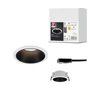 Paulmann 93394 Luminaria empotrable Cole fija, redonda, regulable, foco empotrable, blanco, negro mate, Spot, aluminio, plástico, empotrable GU10