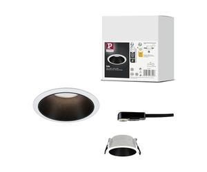 Paulmann 93394 Luminaria empotrable Cole fija, redonda, regulable, foco empotrable, blanco, negro mate, Spot, aluminio, plástico, empotrable GU10