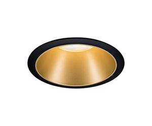 Paulmann 93395 Luminaria empotrable Cole fija, redonda, regulable, foco empotrable, negro mate, oro, Spot, aluminio, plástico, lámpara empotrable GU10