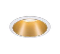 Paulmann 93396 Luminaria empotrable Cole fija redonda regulable, foco empotrable, blanco mate, oro, Spot, aluminio, plástico, lámpara empotrable GU10