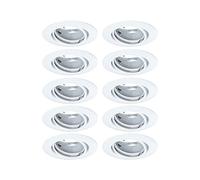 Paulmann 93400 Luminaria empotrable LED Base, redonda, orientable máx. 10x10 W, foco empotrable, blanco, lámpara empotrable, metal, foco de techo, GU10