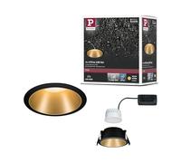 Paulmann 93403 Luminaria empotrable LED Cole redonda incl. 1x6,5 W, foco empotrable regulable, negro, oro mate, lámpara empotrable, plástico, aluminio zinc, foco de techo 2700 K