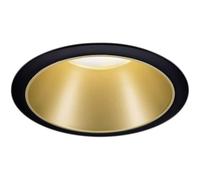 Paulmann 93403 Luminaria empotrable LED Cole redonda incl. 1x6,5 W, foco empotrable regulable, negro, oro mate, lámpara empotrable, plástico, aluminio zinc, foco de techo 2700 K