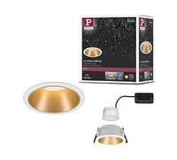 Paulmann 93405 Luminaria empotrable LED Cole redonda incl. 1x6,5 W reg., foco, blanco/oro mate, lámpara, plástico, aluminio-zinc, foco techo 2700 K