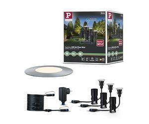 Paulmann 936.97 Outdoor Plug & Shine Floor Mini, juego básico de 3 uds., 3000 K, 3x2,5 W 24 V 93697 Luminaria empotrable en el suelo LED, iluminación exterior