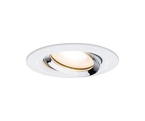 Paulmann 93663 Luminaria empotrable LED Nova, foco empotrable redondo, foco, blanco/cromo, orientable, sin fuente de luz, máx. 35 W, bastidor empotrable GU10 o GU5,3, Blanco Mate/Cromo