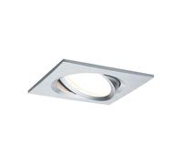 Paulmann 93679 Luminaria empotrable LED Nova Plus, cuadrada, orientable, incl. 1x6,8 W, regulable, foco empotrable, aluminio, foco, aluminio, lámpara empotrable 2700 K