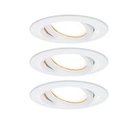 Paulmann 93682 Luminaria empotrable LED Nova Plus, set de 3, red., orientable, 3x6,8 W IP65 reg., foco empotrable, blanco mate, Spot, aluminio 2700 K