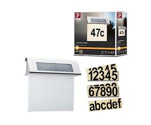 Paulmann 93765 Aplique Solar para el número de la Calle LED de 0,2 W, IP44, acrílico y Acero Inoxidable