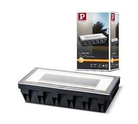 Paulmann 93775 Juego de luminarias solares empotrables en el suelo, foco empotrable, caja, foco LED, acero inoxidable, set de 1 ud., 1x0,6 W, con fuente de luz incluida, exteriores, transitable