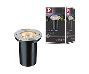 Paulmann 93788 Juego de luminarias empotrables en el suelo, focos empotrables 230 V, foco LED, blanco cálido, acero inoxidable, set de 1 ud., 1x1,2 W 230 V, con fuente de luz incluida, exterior