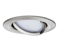 Paulmann 93865 Juego de luminaria empotrable Premium Coin Slim, redonda, orientable, LED 3x6,8 W 2700 K 230 V 51 mm, acero mate 93865 Foco, foco empotrable, luminaria empotrable