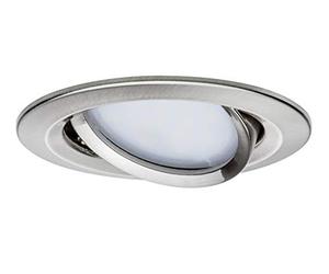 Paulmann 93865 Juego de luminaria empotrable Premium Coin Slim, redonda, orientable, LED 3x6,8 W 2700 K 230 V 51 mm, acero mate 93865 Foco, foco empotrable, luminaria empotrable