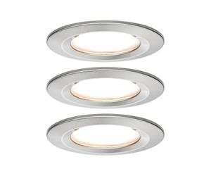 Paulmann 93873 Nova Plus Foco empotrable LED incl. juego básico Coin rígido IP44 redondo 78mm 3x6W 230V regulable 2700K hierro cepillado foco empotrable