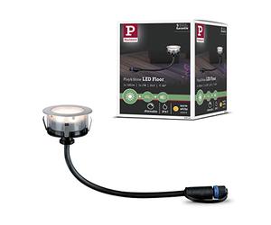 Paulmann 939.53 Outdoor Plug & Shine Floor Eco IP65 3000 K 1 W 24 V 93953 Luminaria empotrable en el suelo LED, iluminación exterior, proyector de suelo, iluminación de suelo