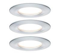 Paulmann 93901 Nova Plus Foco empotrable LED incl. juego básico Coin rígido IP44 redondo 78mm 3x6W 230V regulable 2700K aluminio girado foco empotrable
