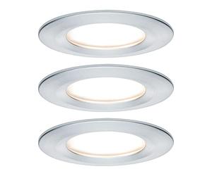 Paulmann 93901 Nova Plus Foco empotrable LED incl. juego básico Coin rígido IP44 redondo 78mm 3x6W 230V regulable 2700K aluminio girado foco empotrable