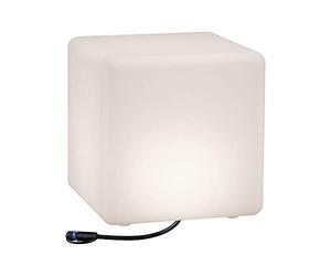 Paulmann 941.81 Objeto luminoso exterior Plug & Shine Cube IP67 3000 K 575 lm 24 V, luminaria con forma de cubo, cubo decorativo, luminaria exterior, iluminación para la terraza 94181