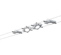 Paulmann 94107 Sistema de cable MacLED Set extensible Blanco cálido 4x4W LED Cromo mate Luminaria de cable Luminaria de suspensión