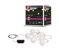 Paulmann 94166 Luminaria con batería LED Outdoor Mobile, cadena de luces, 7 farolillos incl. 7x0,02 W IP44, luz móvil, blanco, lámpara con batería, plástico, sin cable, 3000 K