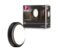 Paulmann 94188 Aplique exterior 230 V IP44 resistente a salpicaduras de agua, lámpara de pared 15 W 3000 K blanco cálido, foco de pared, plástico gris