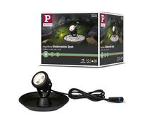 Paulmann 94209 Luminaria exterior LED Plug & Shine, estanque, redondo, incl. 1x2,8 W IP68, regulable, exterior, negro, luminaria jardín, aluminio 3000 K