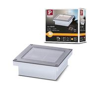 Paulmann 94238 Luminaria solar empotrable en el suelo Aron, luminaria exterior LED, cuadrada, incl. 1x0,7 W, negro, acero inoxidable, plástico, 3000 K blanco cálido