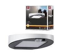 Paulmann 94247 Ryse - Lámpara solar de pared LED para exteriores 1 bombilla de 1,2 W de color blanco y plástico 3000 K de luz blanca cálida, 1,2 W.