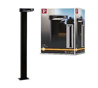 Paulmann 94249 Baliza solar Ryse, luminaria exterior LED incl. 1x1,2 W, antracita, plástico, 3000 K blanco cálido