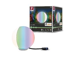 Paulmann 94269 Luminaria exterior LED Plug & Shine Zigbee objeto luminoso Globe RGBW incl. 1x2,8 W regulable IP65, blanco, luz jardín, plástico 3000 K