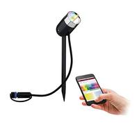 Paulmann 94283 Luminaria exterior Plug & Shine LED, foco ZigBee Pike RGBW incl. 1x4,5 W, regulable, IP44, antracita, iluminación para jardín, plástico, blanco cálido 3000 K