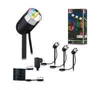 Paulmann 94284 Luminaria exterior Plug & Shine LED, foco ZigBee Pike, juego básico RGBW incl. 3x4,5 W, regulable, IP44, antracita, iluminación para jardín, plástico, blanco cálido 3000 K, 3 unidades