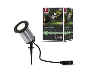 Paulmann 94285 Luminaria exterior LED Plug&Shine Spot Classic incl. 1x5,1 W IP65 prot. chorros de agua, antracita, jardín, metal, blan. cálido 3000 K