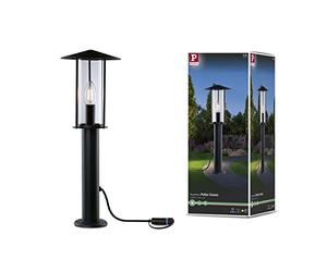 Paulmann 94322 Luminaria exterior LED Plug & Shine Classic, baliza, IP44 incl. 1x2 W, regulable, clara, metal, 3000 K E14