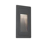 Paulmann 94382 Luminaria exterior LED, aplique empotrable High IP65, blanco cálido, 105x60 mm, cuadrado, incl. 1x4 W, iluminación exterior, negro, lámpara exterior, aluminio, lámpara de jardín 3000 K