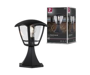 Paulmann 94393 Luminaria exterior, minibaliza Classic Curved IP44, regulable, iluminación exterior, clara, negro, lámpara exterior, plástico, lámpara de jardín E27