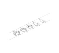 Paulmann 94416 CorDuo Juego de sistema de cable LED RoundMac DC incl. 5x4,5 vatios extensible Blanco, cromado Cable metálico 3000 K