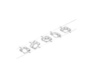Paulmann 94420 Juego de cables CorDuo LED RoundMac DC incl. 5x4,5 vatios extensible cromado mate, cable metálico cromado 3000 K
