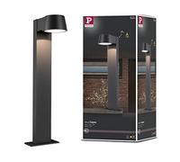 Paulmann 94454 Luminaria exterior LED, baliza Capea IP44, blanco cálido, incl. 1x6 W, iluminación exterior, negro, lámpara exterior, aluminio, lámpara de jardín 3000 K