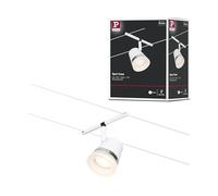 Paulmann 94462 Sistema de cables CorDuo foco Cone CC máx. 1x10W, ampliable, blanco mate, cable plástico GU5,3, sistema de cable de acero sin lámpara