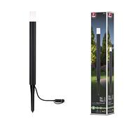 Paulmann 94537 Luminaria exterior LED Plug & Shine Baliza Flarea IP65 600mm, blanco cálido, incl. 1x3,6W, regulable, negro, metal, 3000K