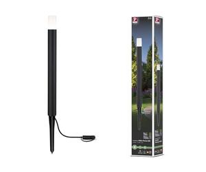Paulmann 94537 Luminaria exterior LED Plug & Shine Baliza Flarea IP65 600mm, blanco cálido, incl. 1x3,6W, regulable, negro, metal, 3000K
