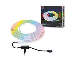 Paulmann 94562 Luminaria exterior LED Plug & Shine strip Smart Home Zigbee Smooth IP67 10m incl. 1x39 regulable, RGBW, blanco 3000K