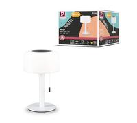 Paulmann 94606 Lámpara solar LED a pilas Bartja IP44 2700K Blanco USB-C Batería Portátil Luminaria de mesa